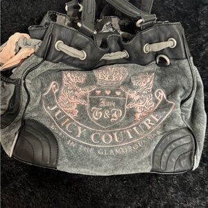 Juicy Couture Black and Gray Shoulder Bag